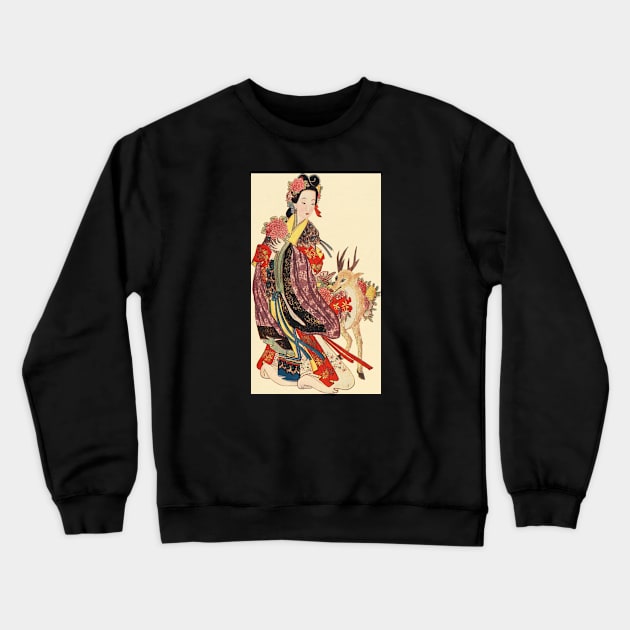 Lady & deer Crewneck Sweatshirt by Gourmet comics